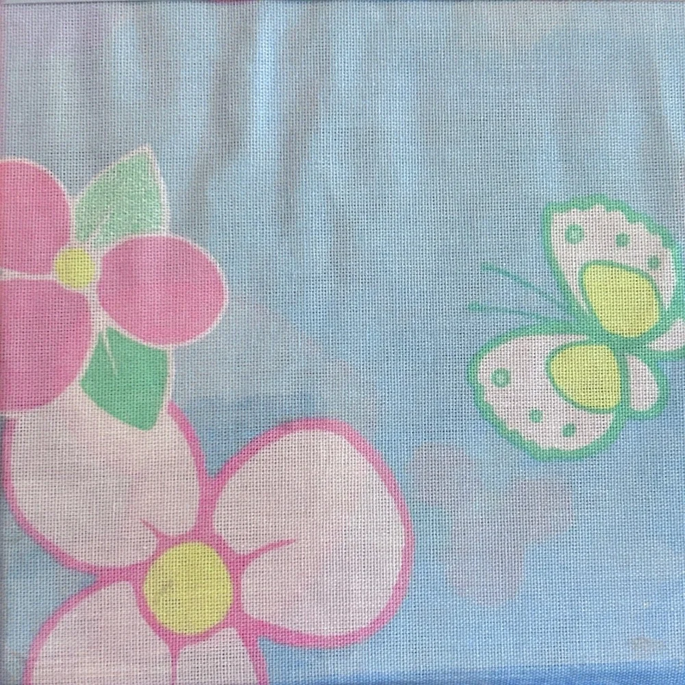 Vintage Precious Moments Decorative Valance Kid Nursery Cotton 84x15 Blue Floral
